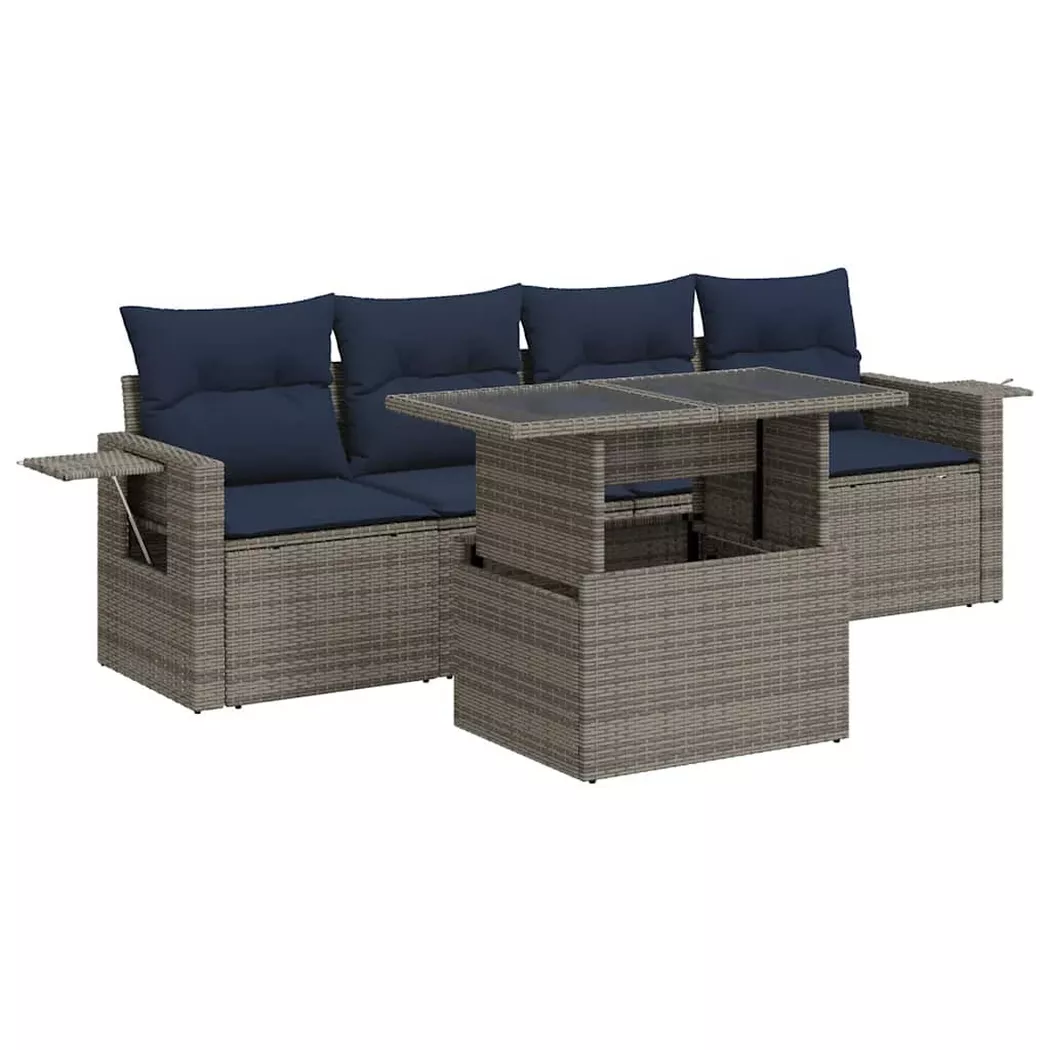 VidaXL - Garten sofagarnitur poly-rattan, One Size, Grau
