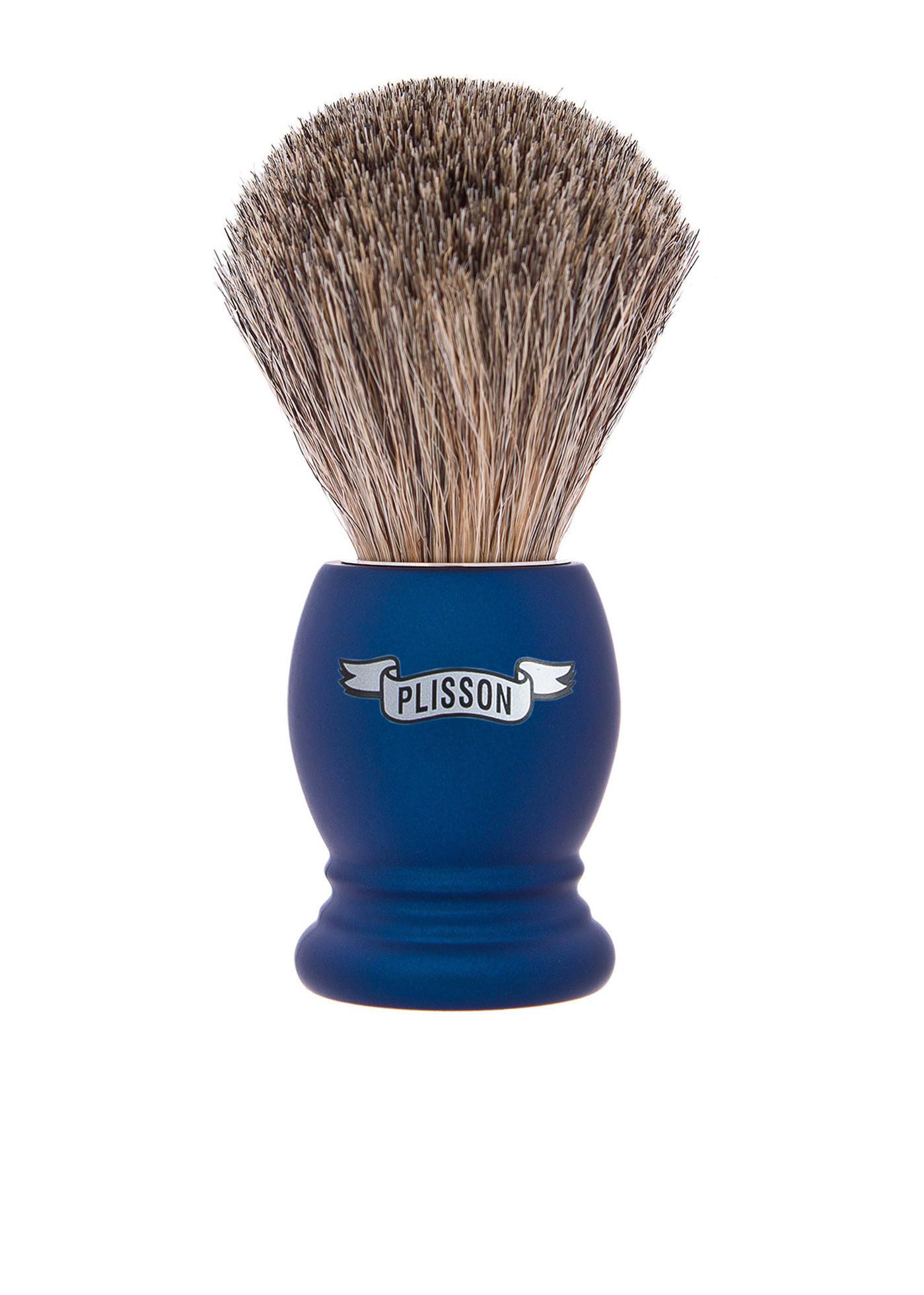 Plisson 1808  Rasierset Night Blue & Russian grey shaving brush 