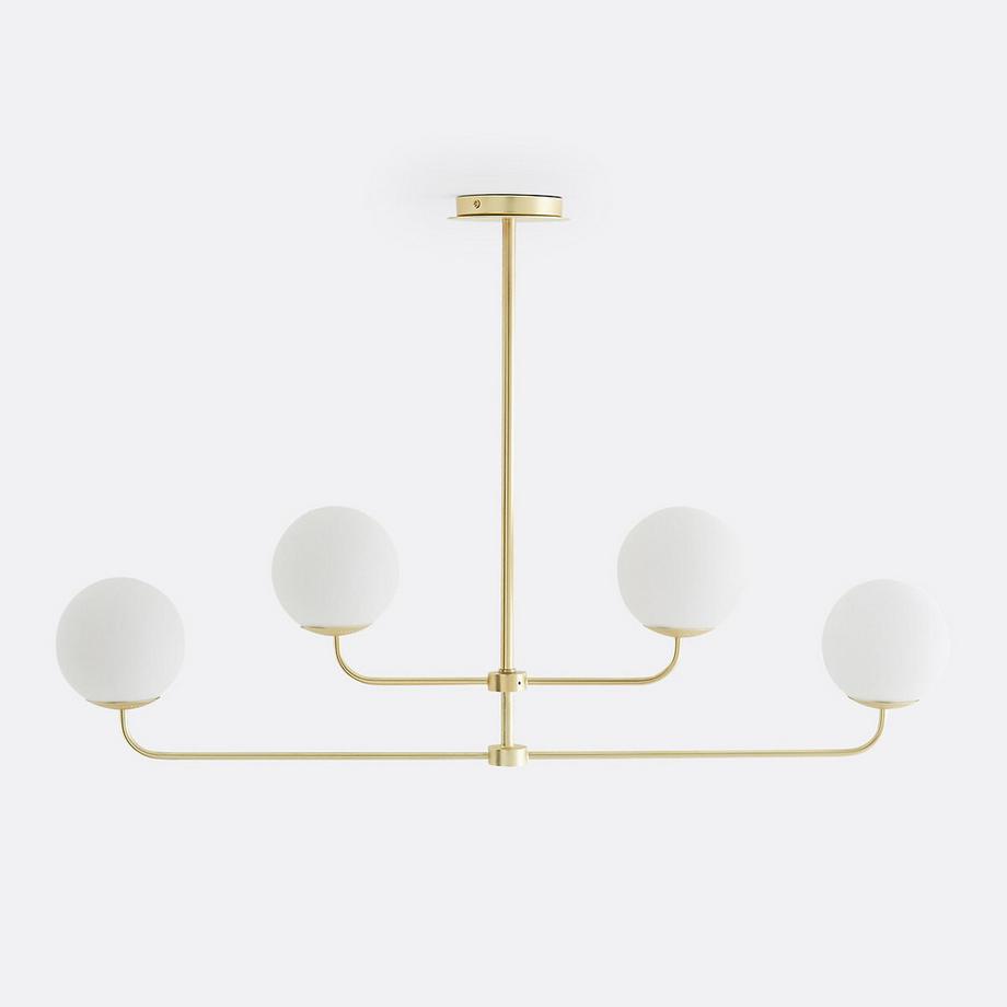 Suspension laiton et verre opaline