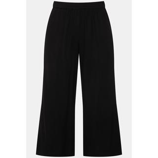 Ulla Popken  Pantaloni a 7/8 in lino misto con cintura elastica e taglio della gamba ampio 