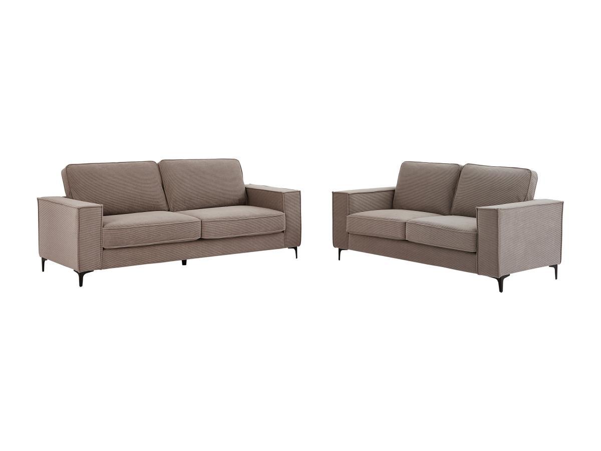 Image of Sofas 3-Sitzer & 2-Sitzer - Cord - Grau - OLMEDA Sofas 3-Sitzer & 2-Sitzer - Cord - Grau - OLMEDA