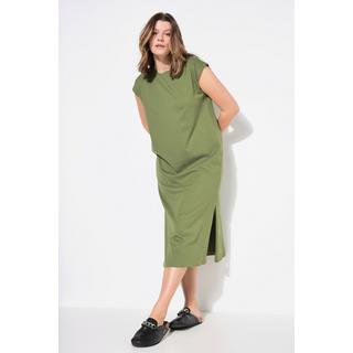 Studio Untold  Robe midi en jersey oversized à encolure ronde et sans manches. Ouverture de type fente sur le côté 