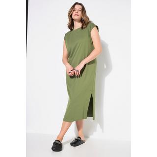 Studio Untold  Robe midi en jersey oversized à encolure ronde et sans manches. Ouverture de type fente sur le côté 