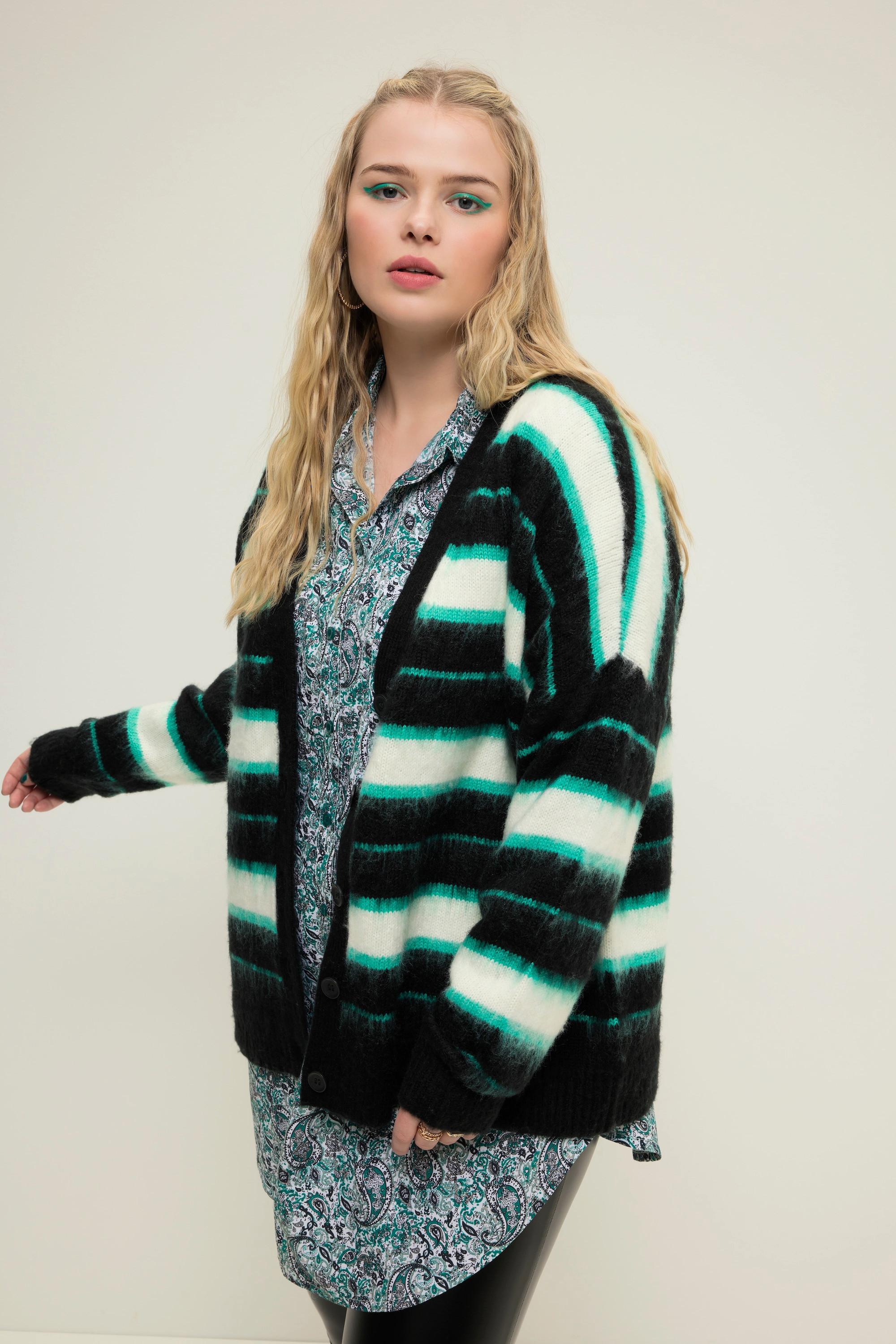 Studio Untold  Cardigan dal taglio oversize con righe e scollo a V 