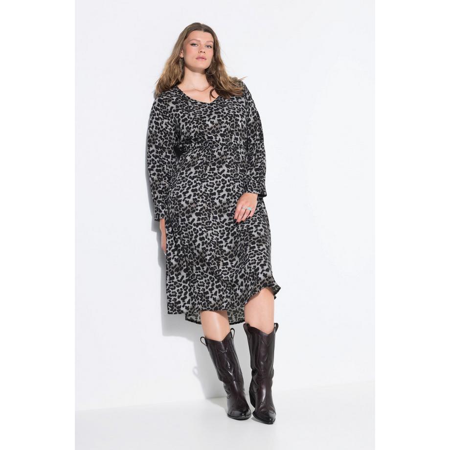 Studio Untold Abito Midi Stampa Leopardata Vita Elastica  