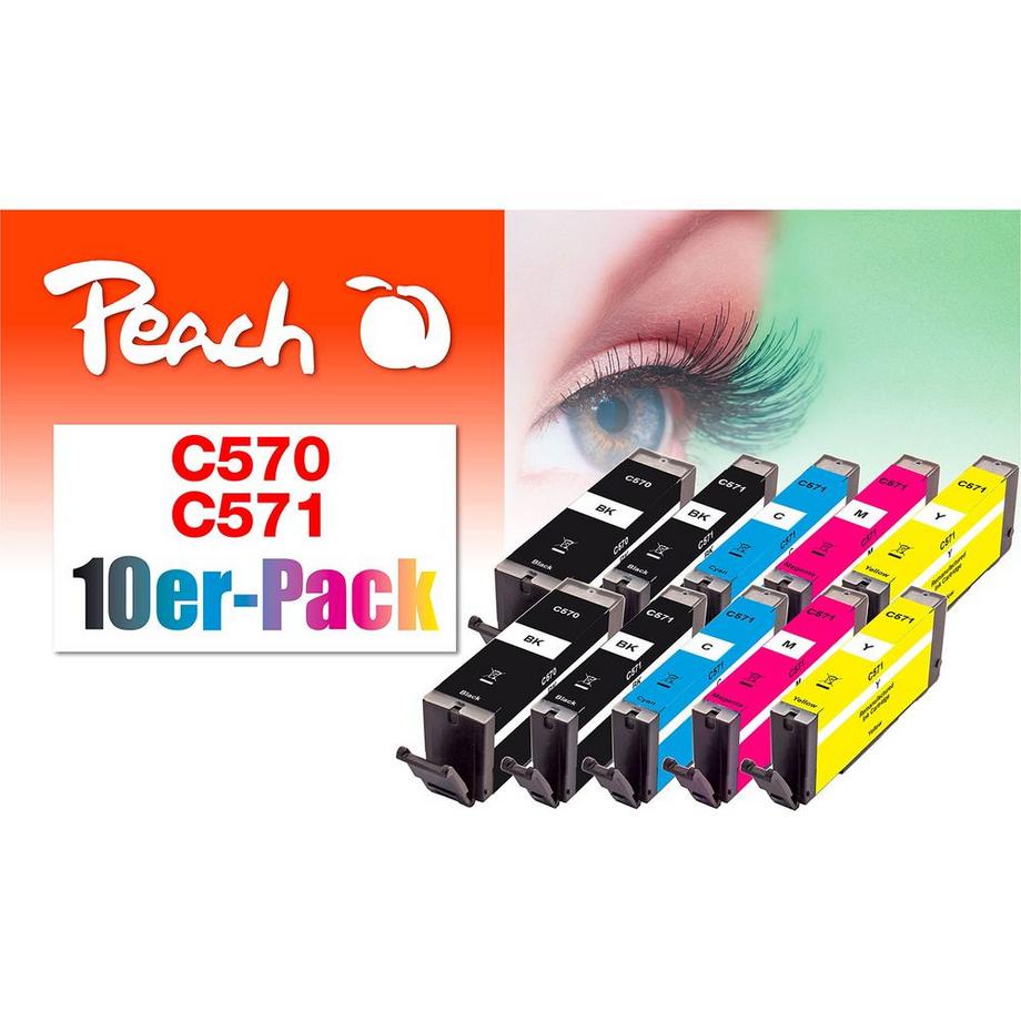 Peach  PGI-570, CLI-571 (2x Magenta, Cyan, Yellow, Tinte) 