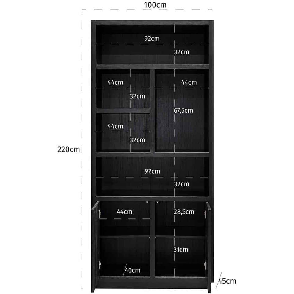 mutoni Bücherschrank Oakura 100x220  