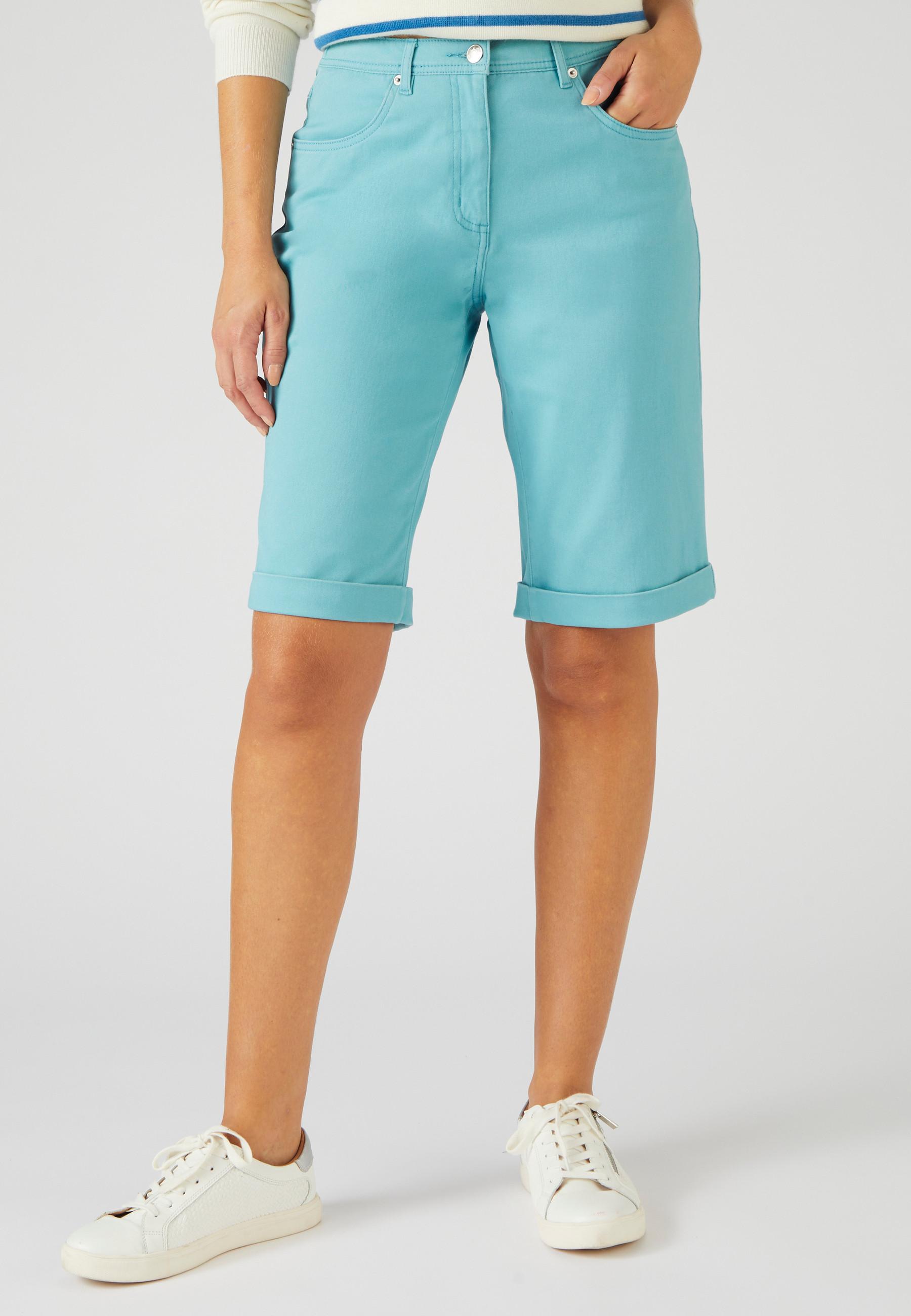 Image of Bermudas Aus Baumwollstretch. Damen Blau 36