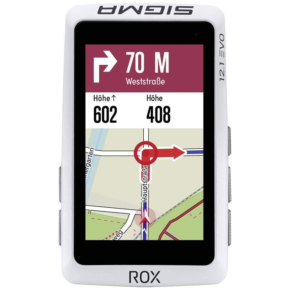 SIGMA  Sport ROX 12.1 EVO Sensor Set White - Fahrradcomputer GPS mit Fahrradoptimiertem Kartenmaterial 