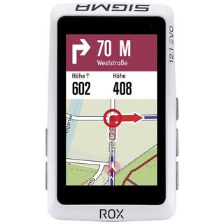 SIGMA  Sport ROX 12.1 EVO Sensor Set White - Fahrradcomputer GPS mit Fahrradoptimiertem Kartenmaterial 