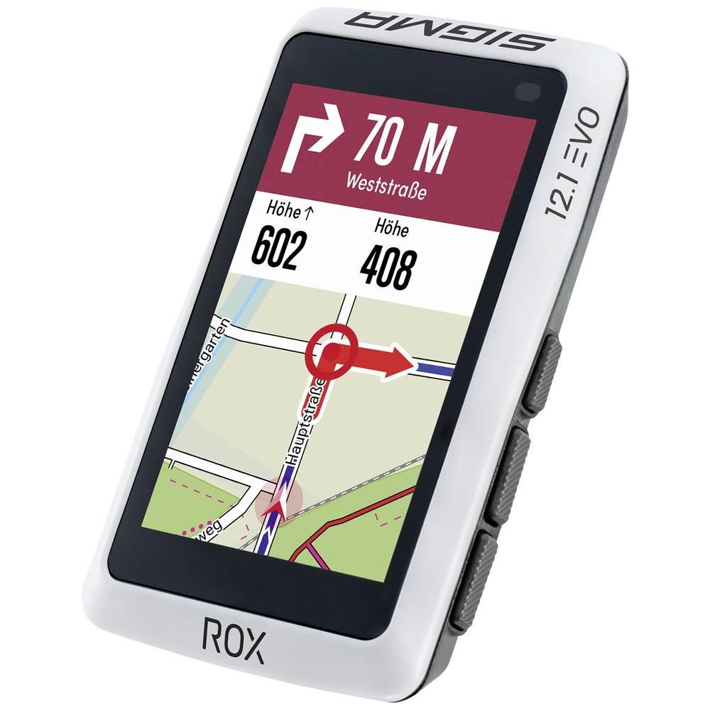 SIGMA  Sport ROX 12.1 EVO Sensor Set White - Fahrradcomputer GPS mit Fahrradoptimiertem Kartenmaterial 