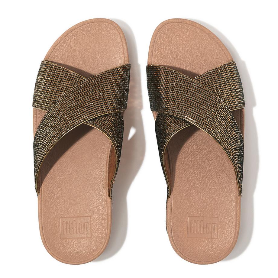Fitflop Lulu Cross Slide Glitterball Sandalen  