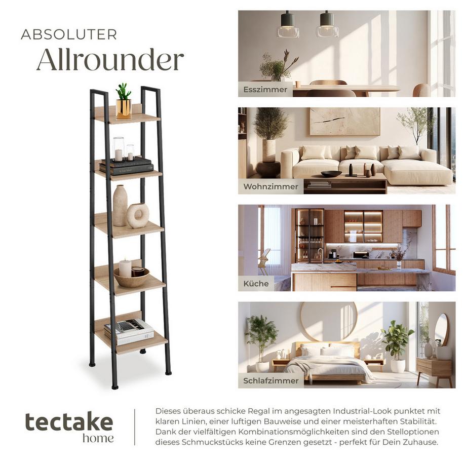 Tectake Scaffale a scala Folkestone stile industriale  