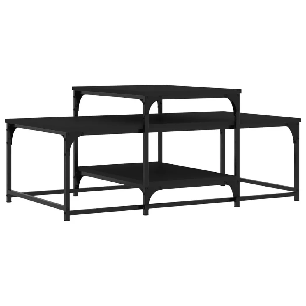 vidaXL Table basse noir 102x60x45 cm bois d'ingénierie