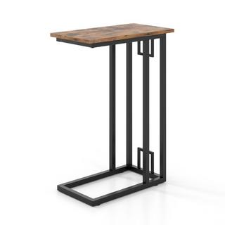 Northio Table d'appoint en forme de C, table de canapé compacte pour petits espaces, table basse avec structure en métal 48 x 26 x 66 cm  