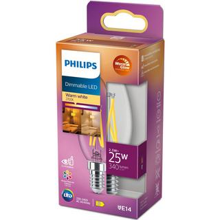 PHILIPS Couronne LED E14 2,5W (25W) Clear Dim WarmGlow 340  