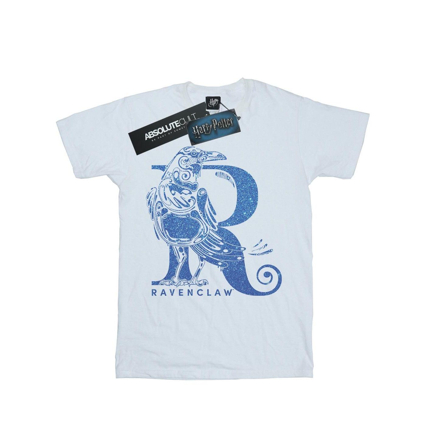 Image of Ravenclaw Glitter Tshirt Damen Weiss M