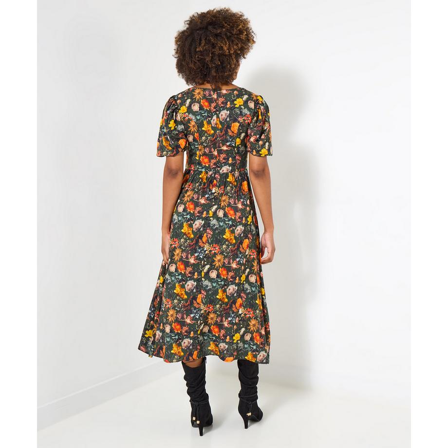 Joe Browns Vintage Herbst Blumenmuster Kleid  