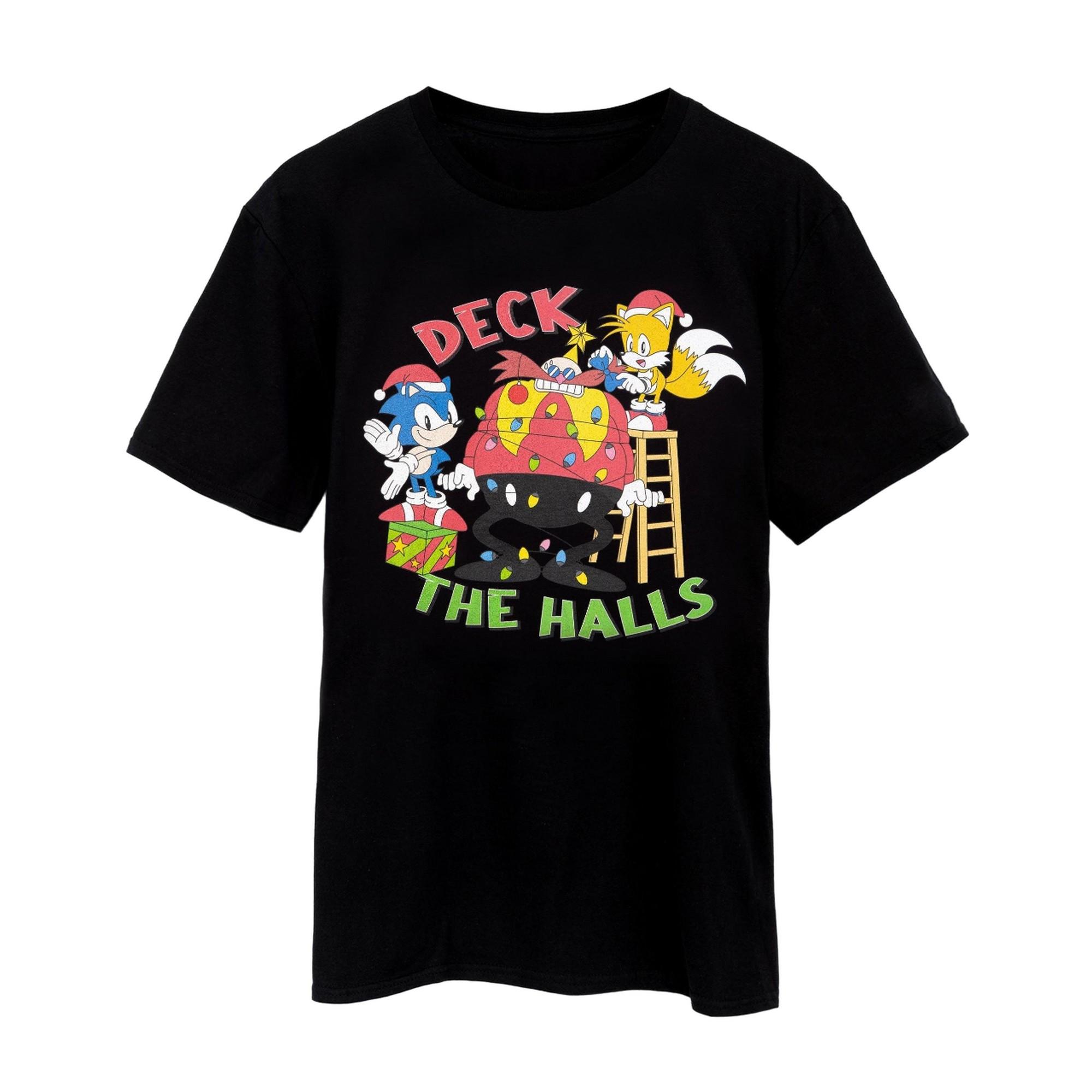 Sonic The Hedgehog Deck The Halls Weihnachtliches Design T-Shirt  