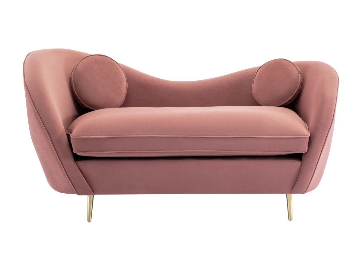 Vente-unique Sofa 2-Sitzer - Samt - Rosa - ORMARA  