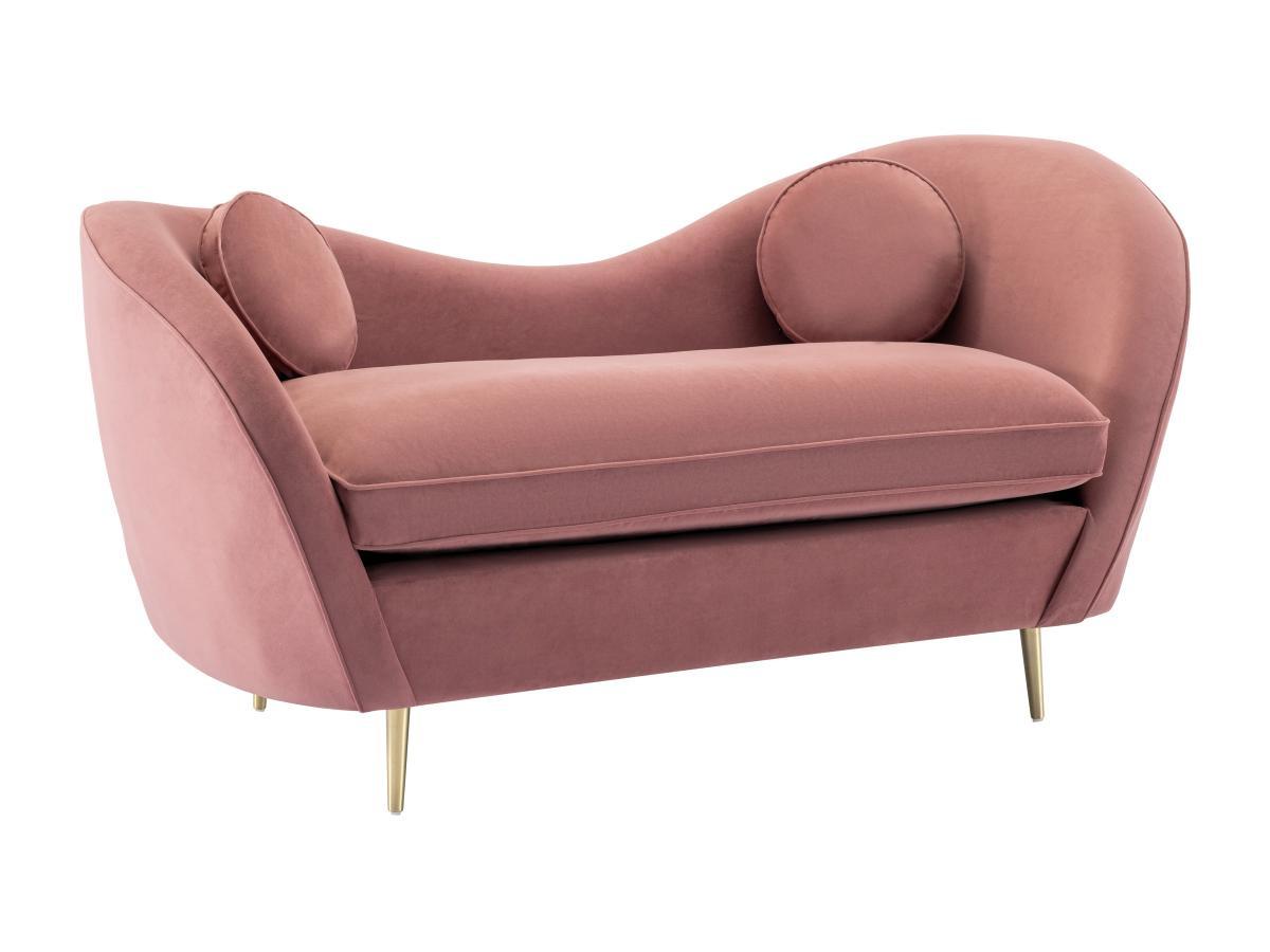 Vente-unique Sofa 2-Sitzer - Samt - Rosa - ORMARA  