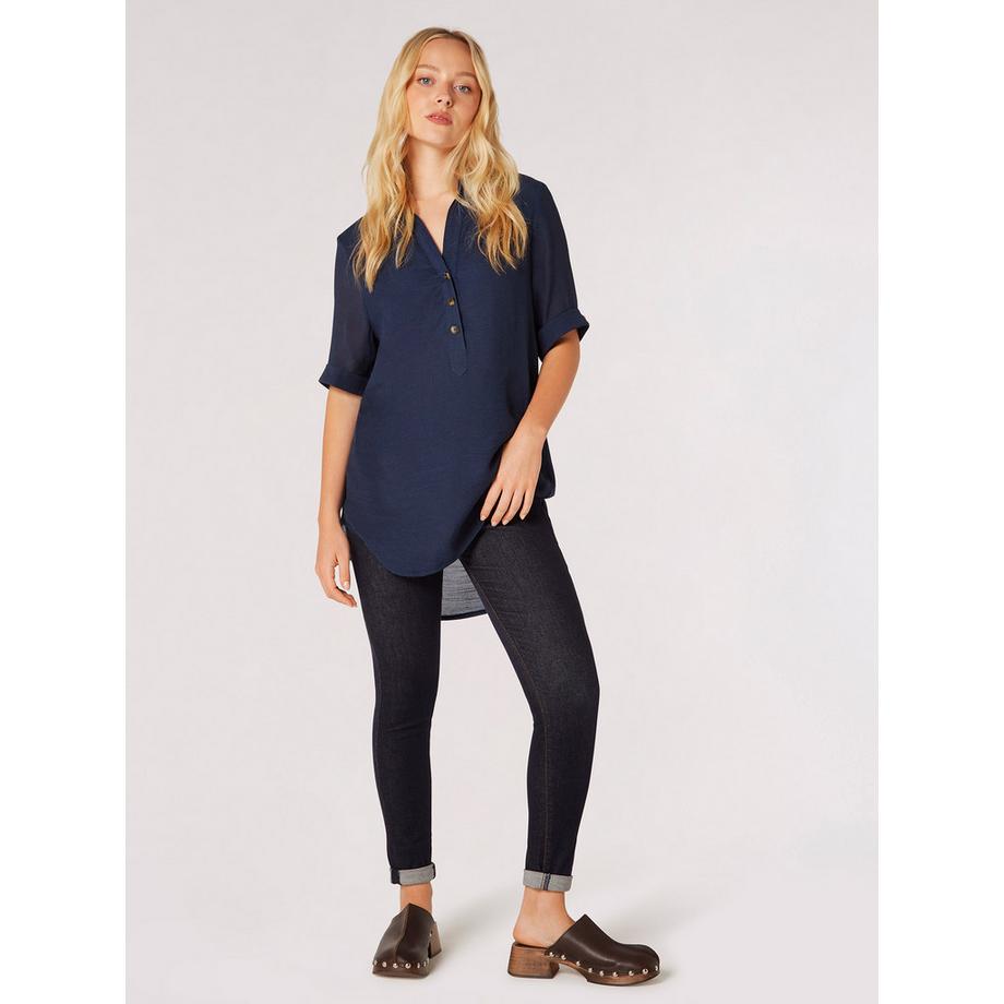 APRICOT Blouse ample en coton flammé brillant  
