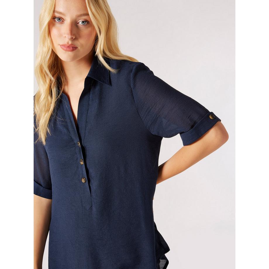 APRICOT Blouse ample en coton flammé brillant  