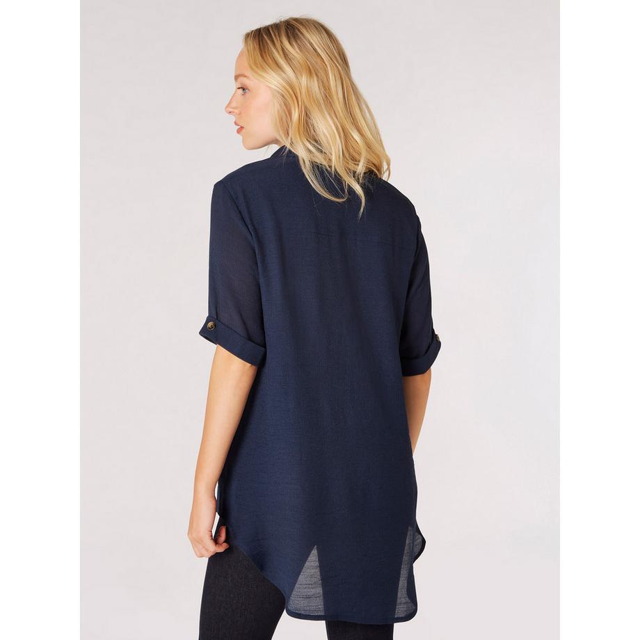 APRICOT Blouse ample en coton flammé brillant  