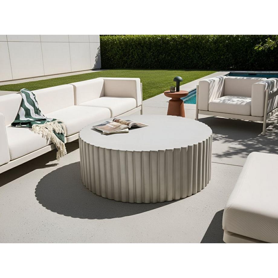 Beliani Couchtisch aus Magnesiumoxid Minimalistisch POZZA  