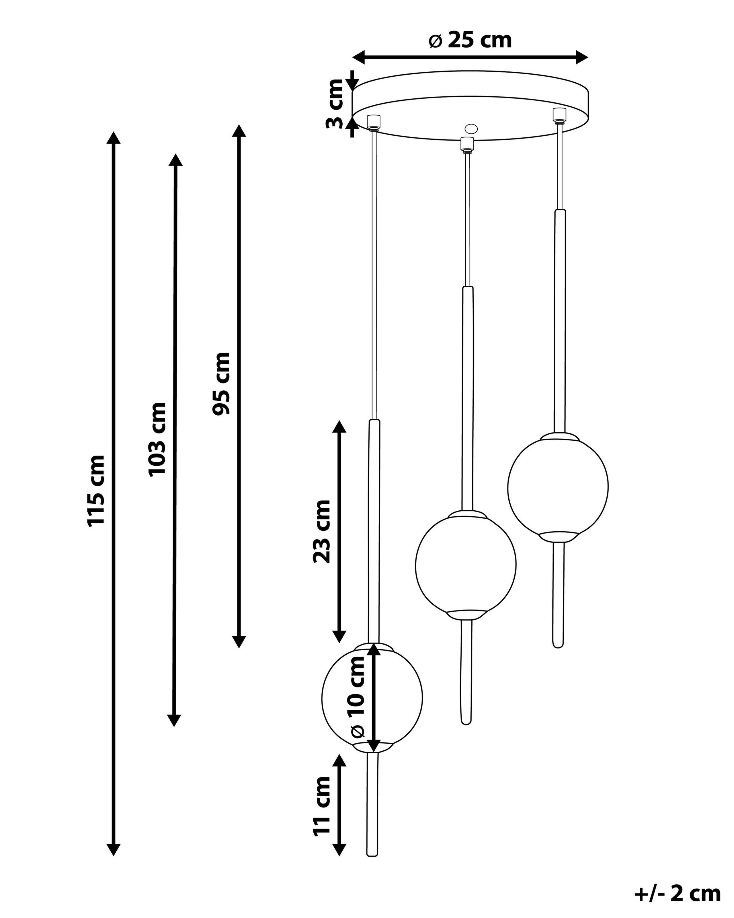 Beliani Lampe suspension en Métal Moderne SHANNON  