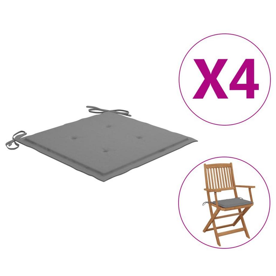 VidaXL Coussins de chaise de jardin 4 pcs   40x40x3 cm  