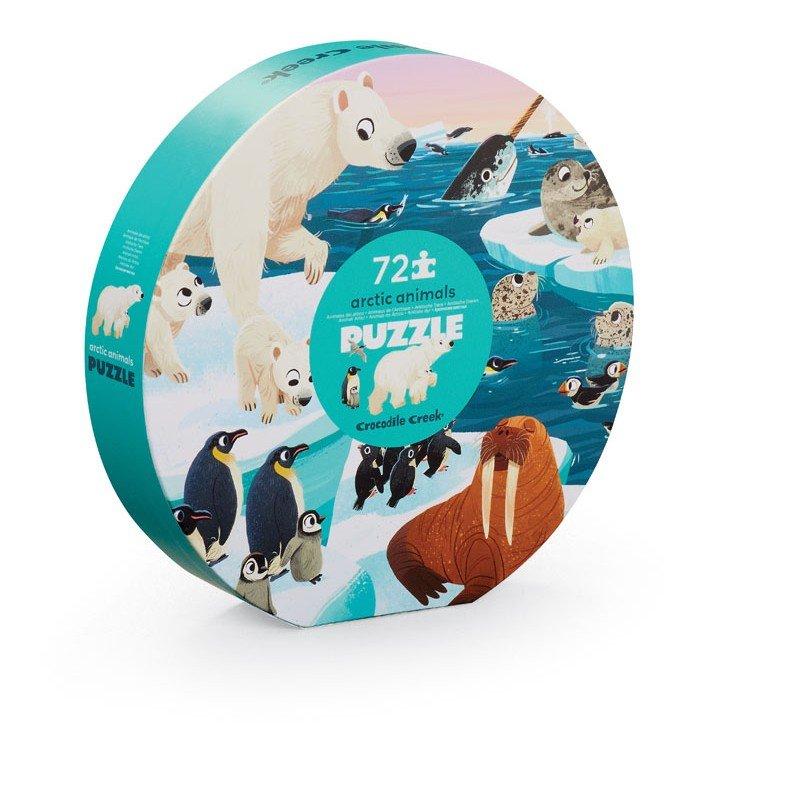 Image of Round Box Puzzle, Arktische Tiere Königsblau