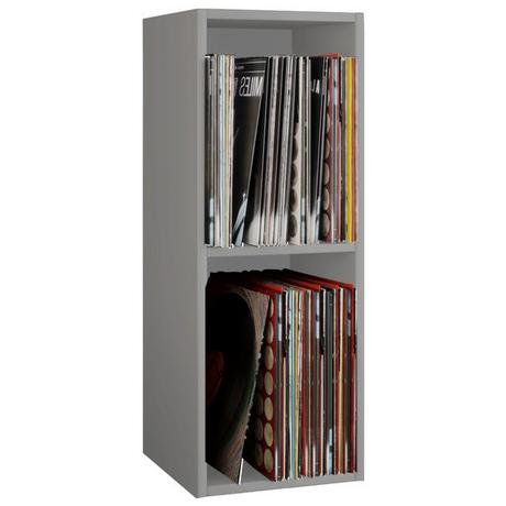 VCM Bois Disques vinyles LP Stand Étagère d'archivage Support de rangement Platto 2 compartiments  