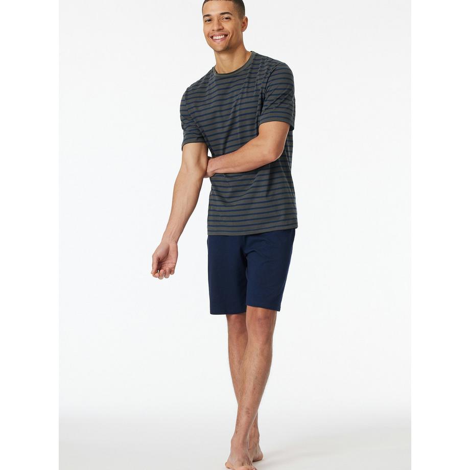 Schiesser Casual Essentials Gestreifter Kurzarm Pyjama  