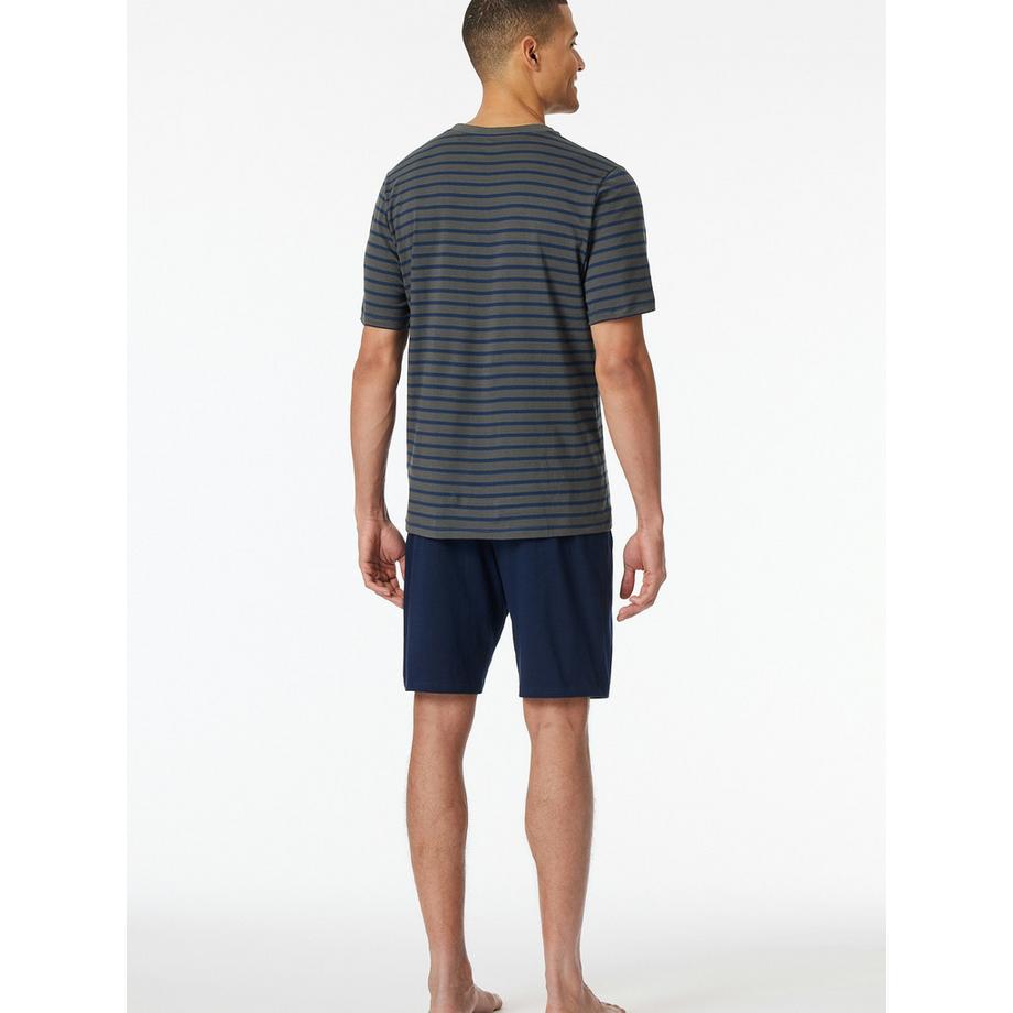 Schiesser Casual Essentials Gestreifter Kurzarm Pyjama  