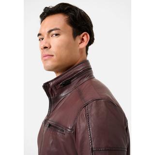 RICANO  Giacca in pelle da uomo Ricma in stile blouson con collo alla coreana 