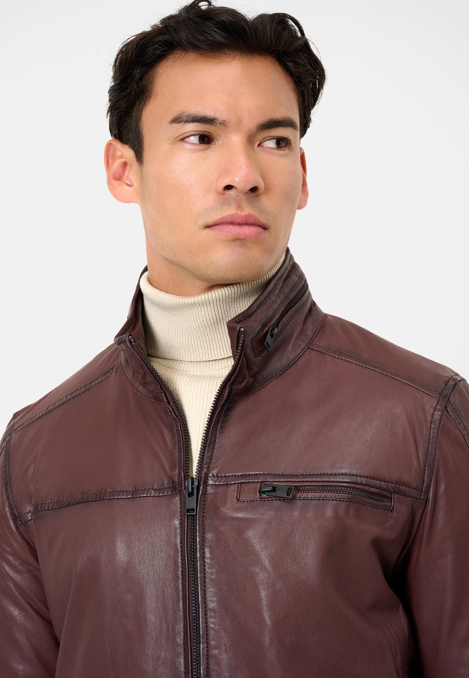 RICANO  Veste en cuir pour homme Ricma avec col montant dans le style Blouson 