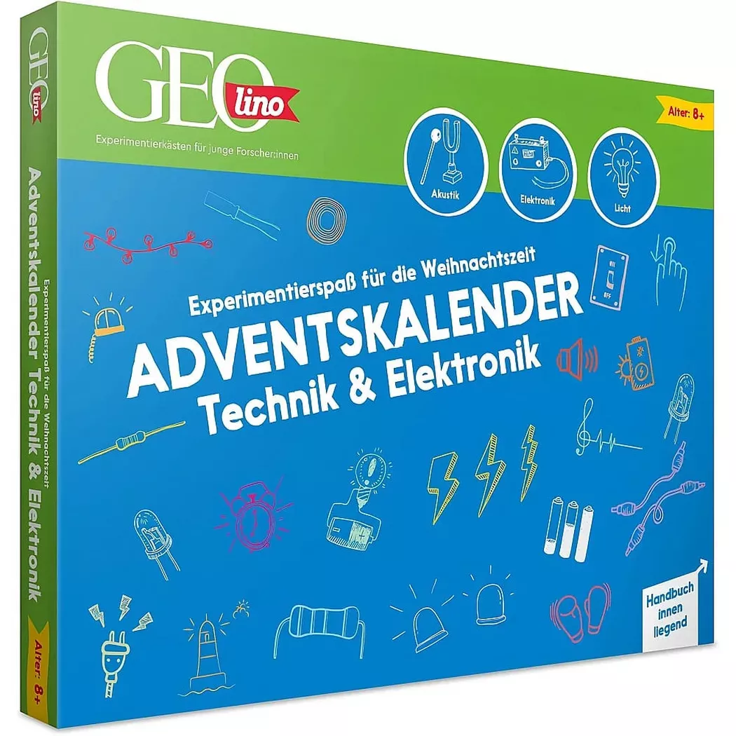 FRANZIS - GEOlino Adventskalender Technik & Elektronik, One Size, Multicolor