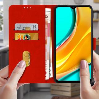 Avizar  Étui Folio Xiaomi Redmi 9 Rouge 