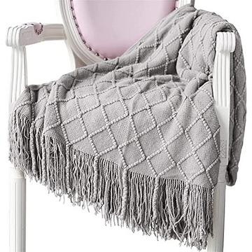 Couverture de vie en laine tricotée douce, couverture à pampilles, couverture de canapé, couverture de sommeil