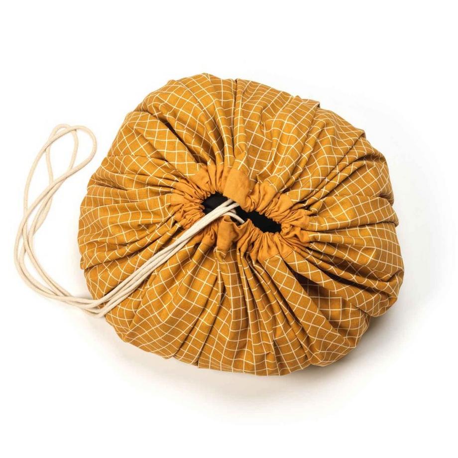 Play&Go Print Organic grid mustard  