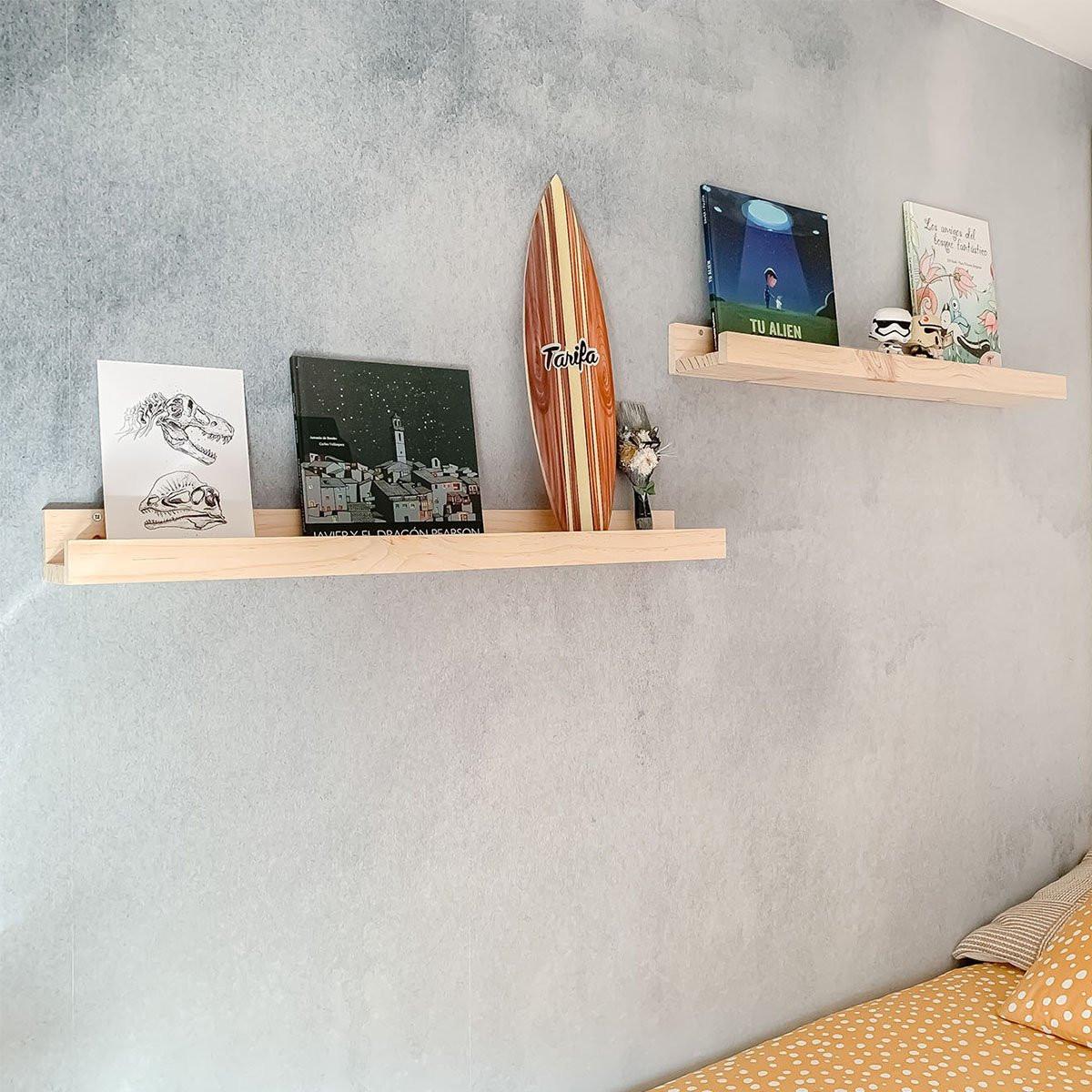 Calicosy Mensola da parete in Pino massiccio - L40 x H7 cm  