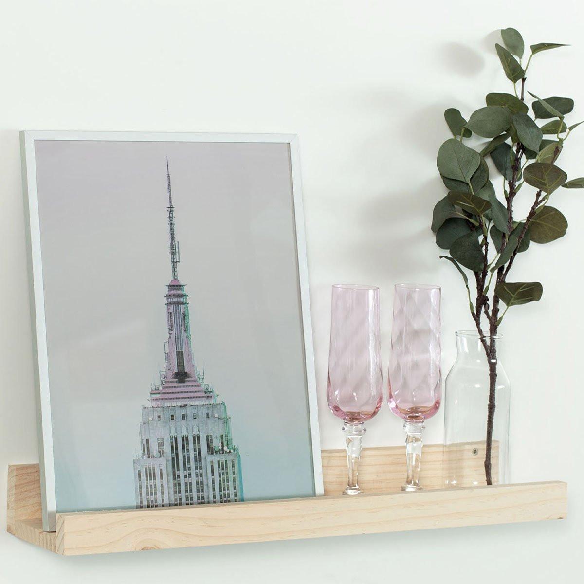 Calicosy Mensola da parete in Pino massiccio - L40 x H7 cm  