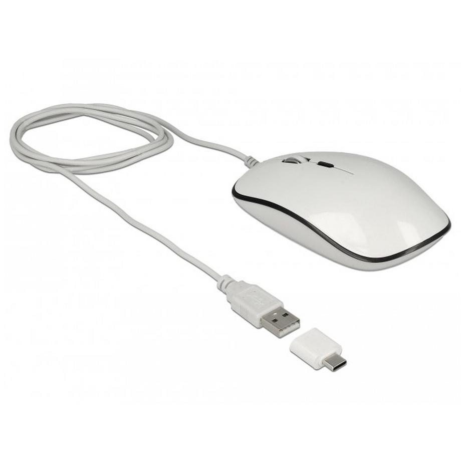 DeLock  12532 mouse Ambidestro USB tipo A Ottico 3200 DPI 