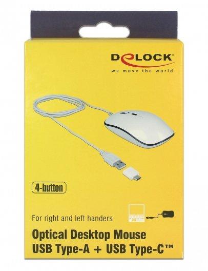 DeLock  12532 souris Ambidextre USB Type-A Optique 3200 DPI 