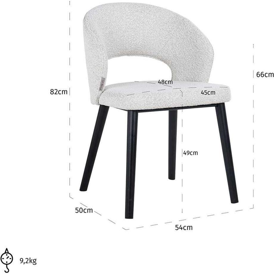 mutoni Sedia Savoy bianco nero  