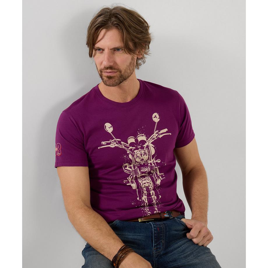 T-Shirt mit geskizztem Motorrad