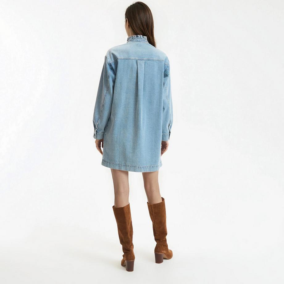 La Redoute Collections Robe droite en jean manches longues  