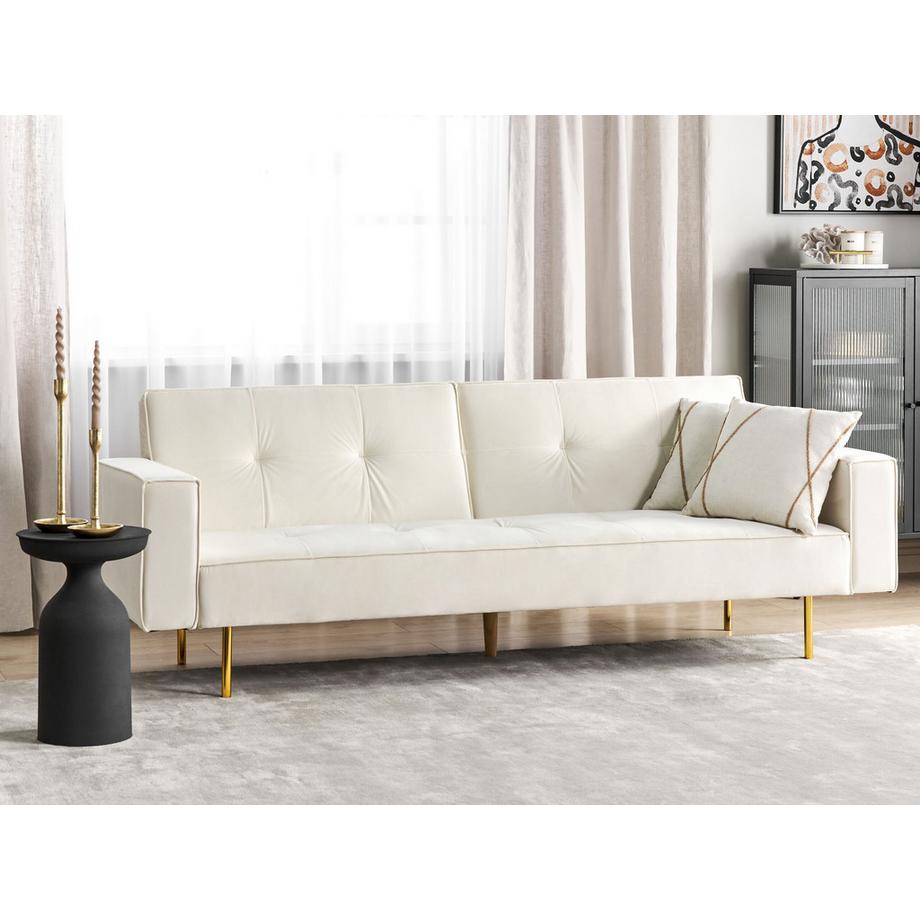 Beliani Schlafsofa aus Samtstoff  VISNES  