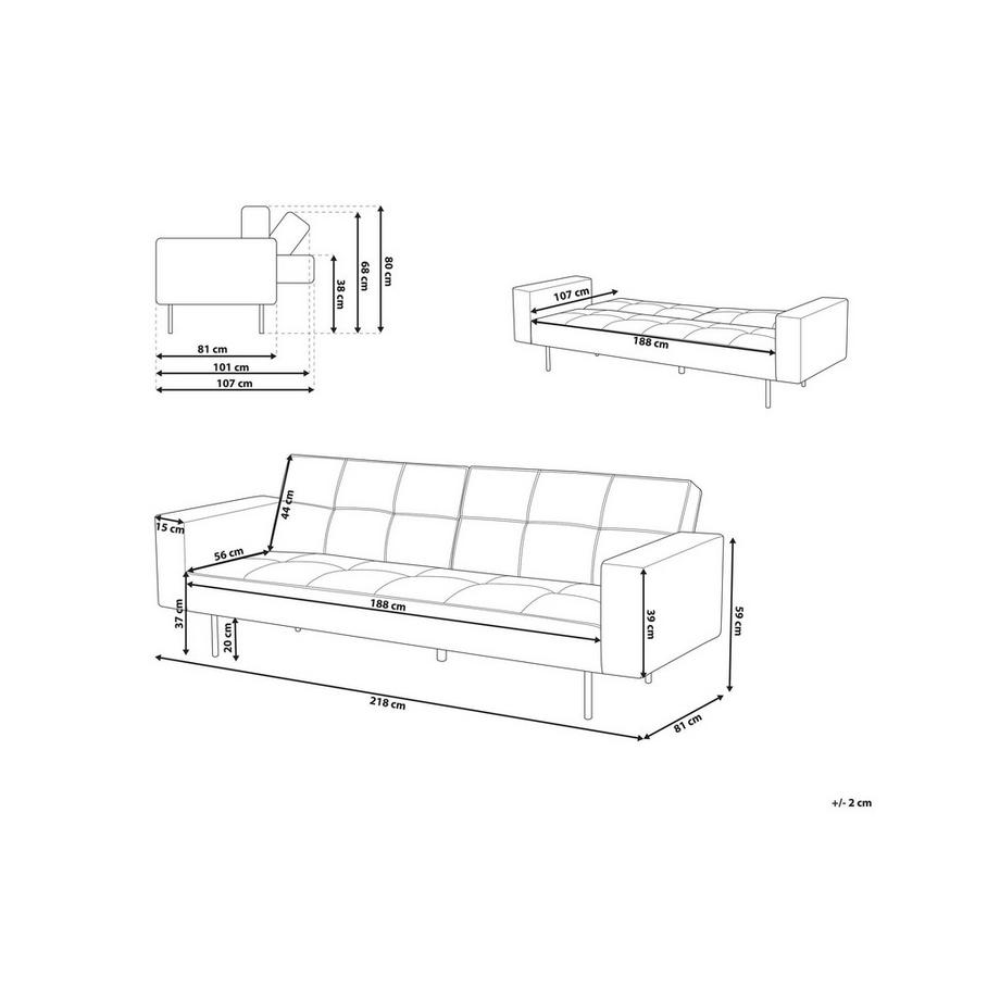 Beliani Schlafsofa aus Samtstoff  VISNES  